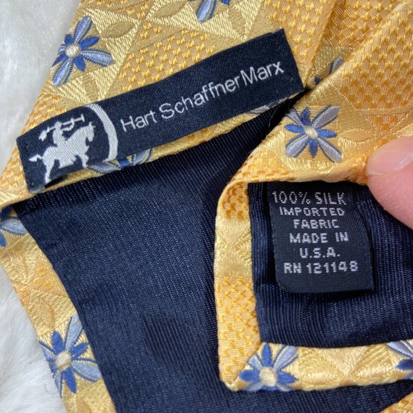 Bundle of 2 Neckties Hart Schaffner Marx Floral Silk/ Happy Jack Geometric Print - Picture 6 of 15